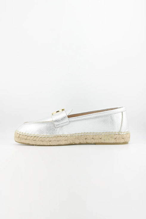 Nivel Pebbled Leather Espadrille Loafers